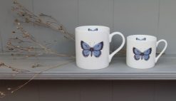 Holly Blue bone china mugs