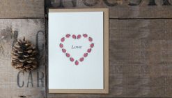 Ladybird Hearts A6 greetings card with Kraft envelope