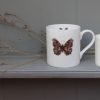 Peacock Butterfly bone china mugs