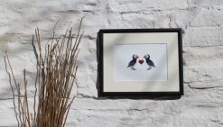 Puffins Heart Collectors Edition large framed botanic art print