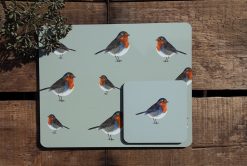Robins matching placemat and coaster set
