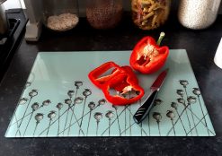 Poppy head glass chopping board